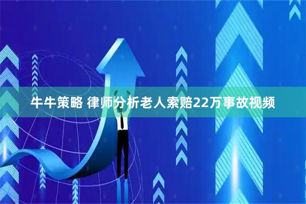牛牛策略 律师分析老人索赔22万事故视频