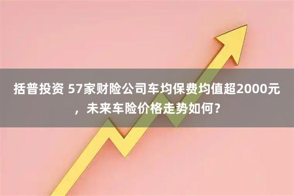 括普投资 57家财险公司车均保费均值超2000元，未来车险价格走势如何？