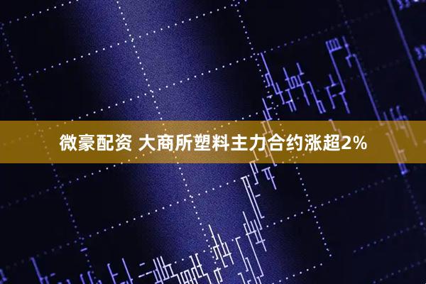 微豪配资 大商所塑料主力合约涨超2%